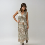 Vestido bordado en tonos tierra vintage